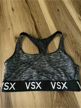 VICTORIA’S Secret VSX Sports Bra Logo Racerback Sports Bra Black Sz Large
